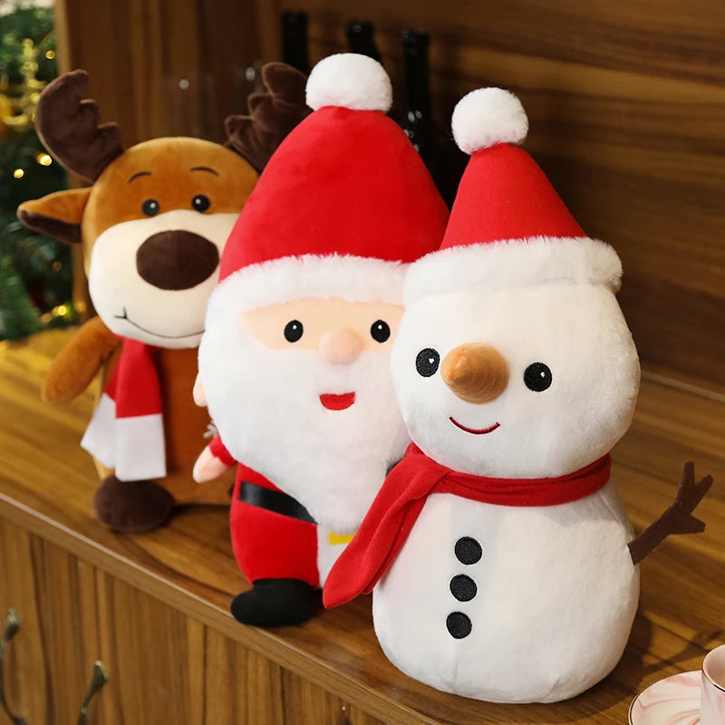 23CM Lovely Santa Claus & Elk Snowman Plush Toys Stuffed Animal Doll Christmas Gifts For Children Kids Home Decoration