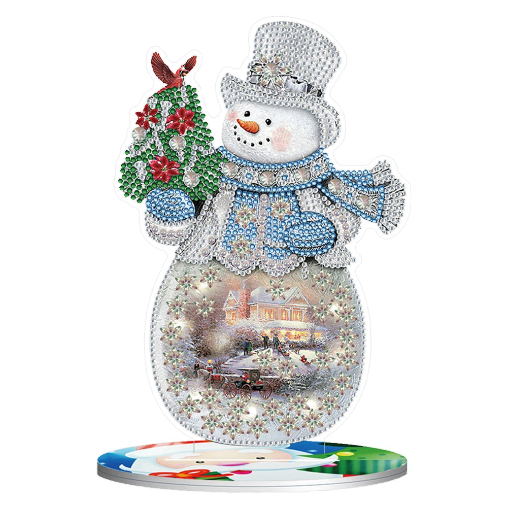 Diamond Art Table Decor Desktop Xmas Tree Ornament 5D Diamond Painting Crystal Embroidery Mosaic Painting Christmas Decorations