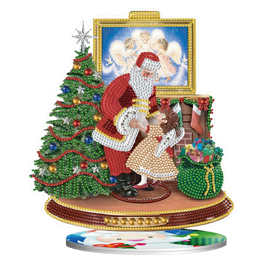 Diamond Art Table Decor Desktop Xmas Tree Ornament 5D Diamond Painting Crystal Embroidery Mosaic Painting Christmas Decorations