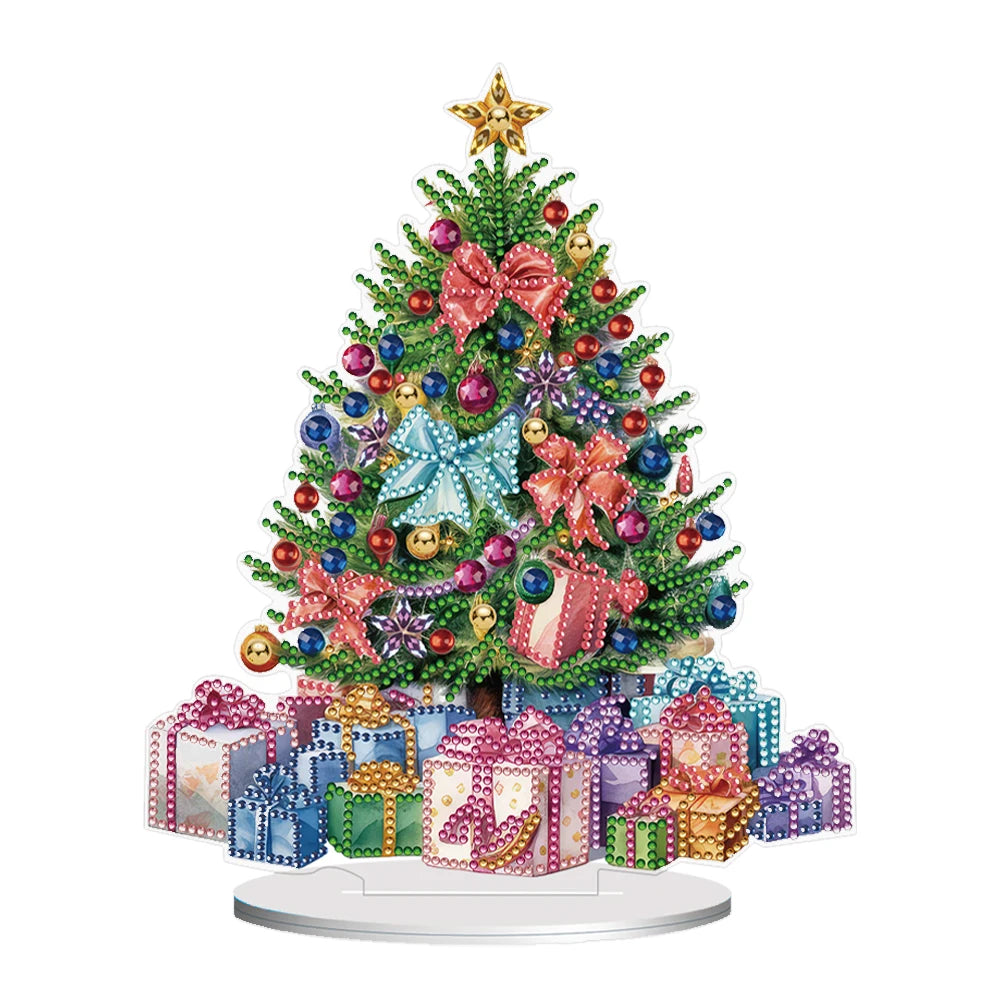 Diamond Art Table Decor Desktop Xmas Tree Ornament 5D Diamond Painting Crystal Embroidery Mosaic Painting Christmas Decorations