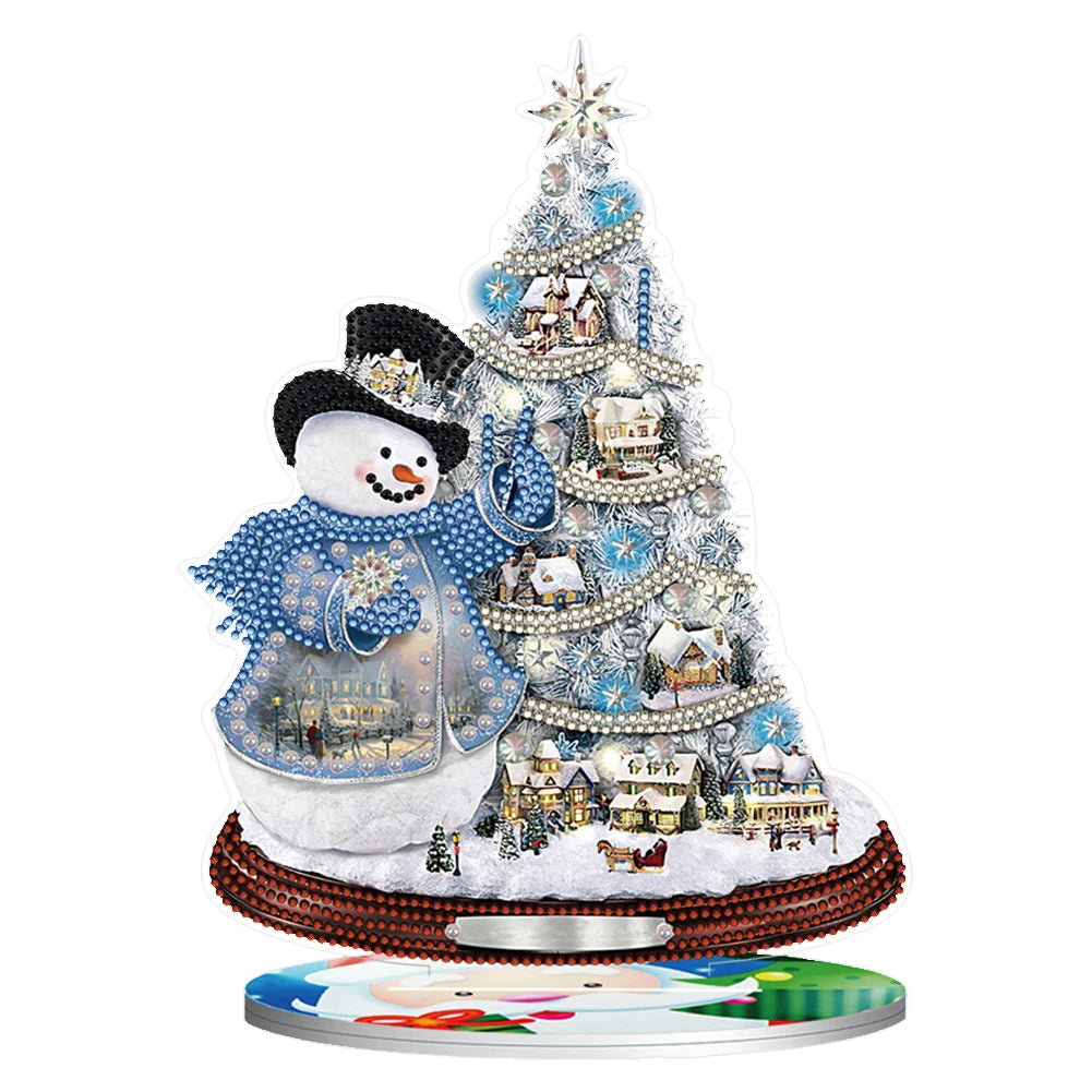 Diamond Art Table Decor Desktop Xmas Tree Ornament 5D Diamond Painting Crystal Embroidery Mosaic Painting Christmas Decorations