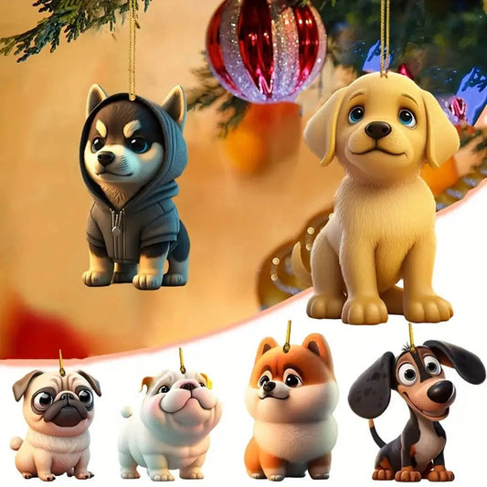 Xmas Dog Pendant Christmas Party Decoration Hanging Ornament Christmas Tree Hanging Ornaments Christmas Decoration 2023 New