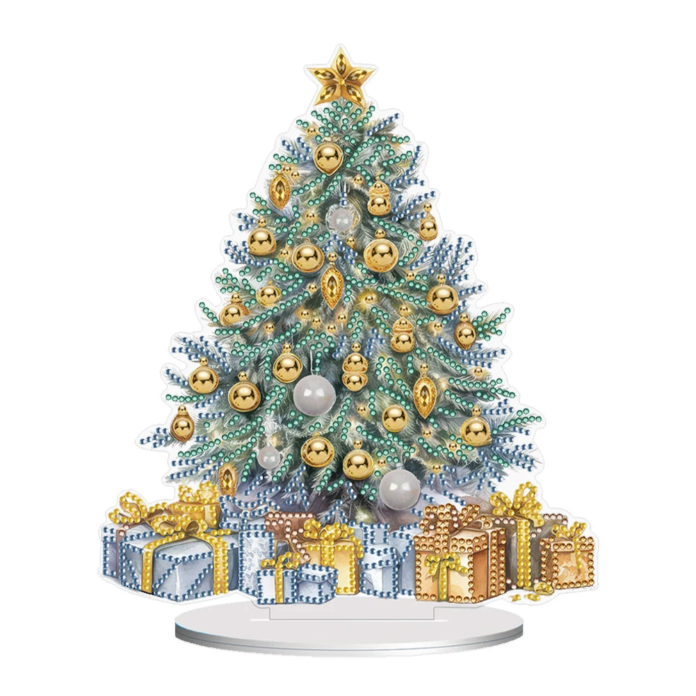 Diamond Art Table Decor Desktop Xmas Tree Ornament 5D Diamond Painting Crystal Embroidery Mosaic Painting Christmas Decorations