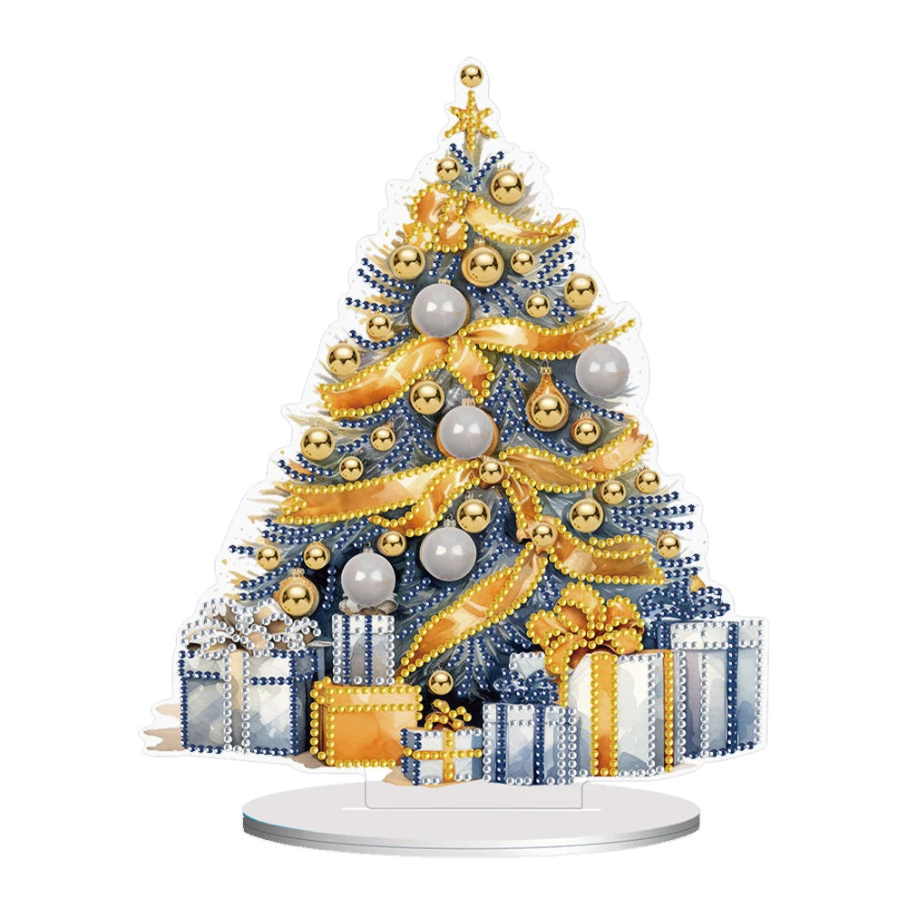 Diamond Art Table Decor Desktop Xmas Tree Ornament 5D Diamond Painting Crystal Embroidery Mosaic Painting Christmas Decorations